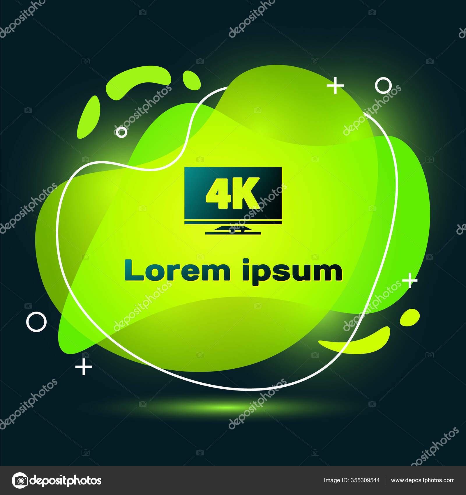 Black Screen Tv With 4k Ultra Hd Video Technology Icon Isolated On Black Background Abstract Banner With Liquid Shapes Vector Illustration Vector Image By C Vectorstockvadim Vector Stock