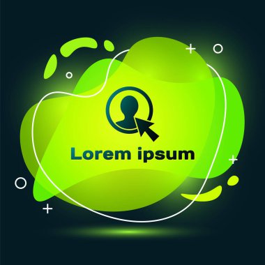 Siyah arkaplanda izole hesap ekran simgesi oluştur. Sıvı şekilli soyut pankart. Vektör İllüstrasyonu