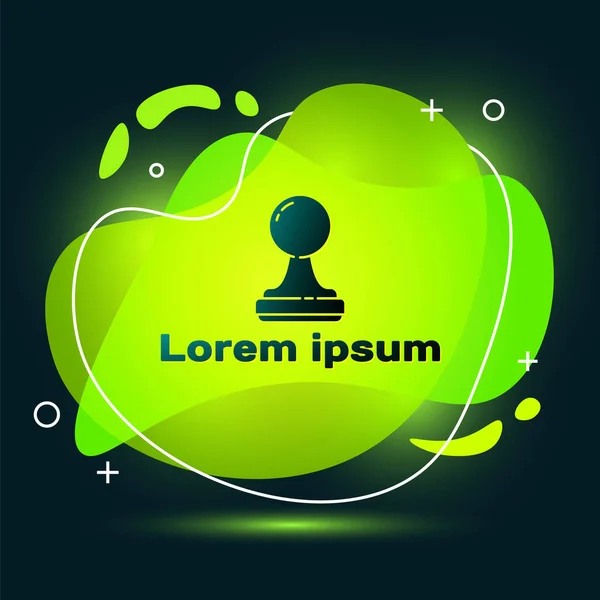 Піктограма чорного штампа ізольована на чорному тлі. Абстрактний банер з рідкими формами. Векторна ілюстрація — стоковий вектор