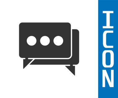 Beyaz arkaplanda gri konuşma balonu sohbet simgesi izole edildi. İleti simgesi. İletişim ya da yorum sohbet sembolü. Vektör İllüstrasyonu