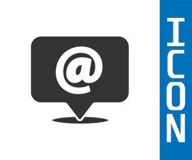 Beyaz arka plan üzerinde izole gri posta ve e-posta kutsal kişilerin resmi. Zarf simgesi e-posta. E-posta iletisi işareti. Vektör çizim