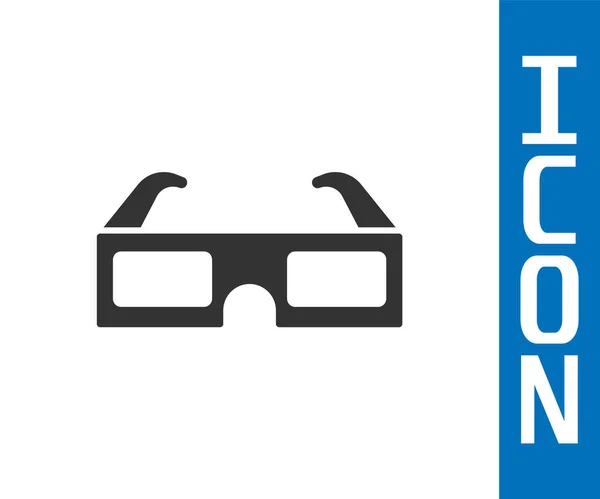 Graue 3D-Kinobrille isoliert auf weißem Hintergrund. Vektorillustration — Stockvektor