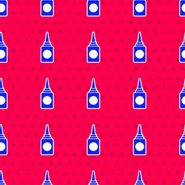 Mavi şişe burun spreyi ikonu kırmızı arka planda izole edilmiş pürüzsüz desen. Vektör İllüstrasyonu