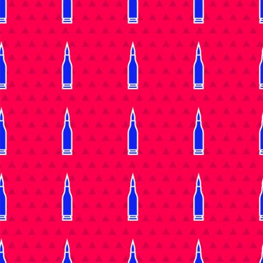 Mavi Kurşun simgesi kırmızı arkaplanda izole edilmiş kusursuz desen. Vektör İllüstrasyonu