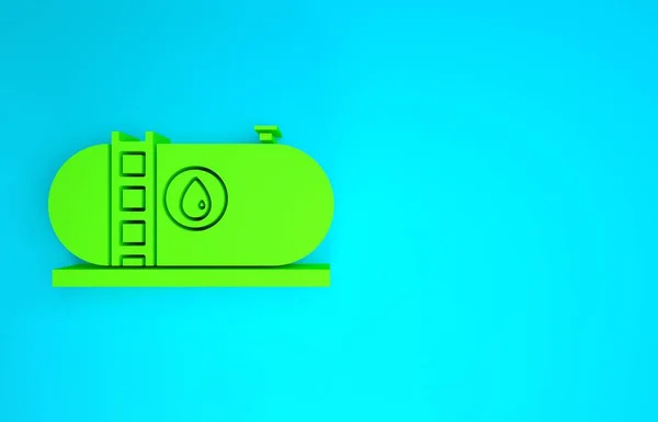 Green Oil and gas industrial factory building icon isoliert auf blauem Hintergrund. Minimalismus-Konzept. 3D Illustration 3D Renderer — Stockfoto
