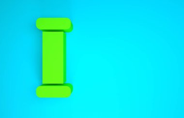 Yeşil Endüstri metalik boru ikonu mavi arka planda izole edildi. Tesisat boru hattının farklı şekillerde parçaları. Minimalizm kavramı. 3d illüstrasyon 3B canlandırma