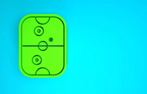 Green Air hockey πίνακα εικονίδιο απομονώνονται σε μπλε φόντο. Μινιμαλιστική έννοια. 3d απεικόνιση 3D καθιστούν — Φωτογραφία Αρχείου