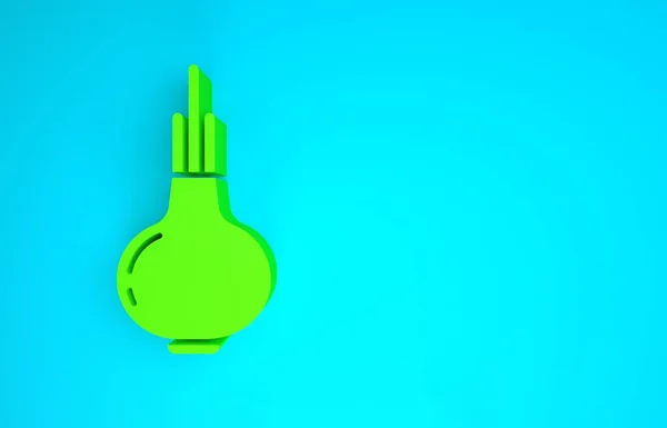 Green Onion icon isolated on blue background. Minimalism concept. 3d illustration 3D render — Stock Photo, Image