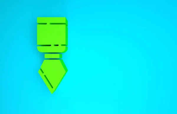 Ikona nože Green Palette izolovaná na modrém pozadí. Minimalismus. 3D ilustrace 3D vykreslení — Stock fotografie