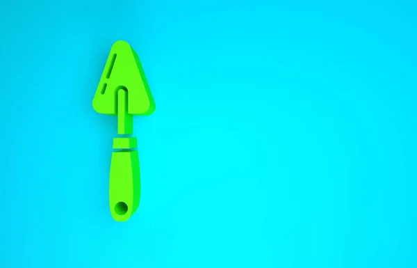 Icono de cuchillo de paleta verde aislado sobre fondo azul. Concepto minimalista. 3D ilustración 3D render —  Fotos de Stock