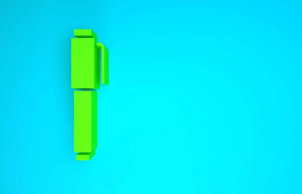 Green Pen Symbol isoliert auf blauem Hintergrund. Minimalismus-Konzept. 3D Illustration 3D Renderer — Stockfoto