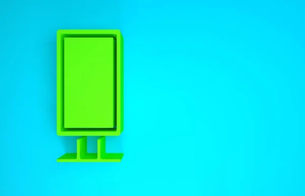 Green Big full length mirror for bedroom, shops, backstage icon isolated on blue background. Minimalism concept. 3d illustration 3D render — Stock Photo, Image