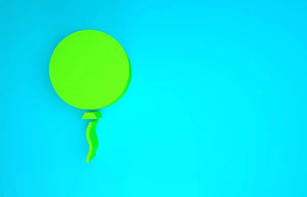 Зеленый бант с иконкой ленточки на синем фоне. Концепция минимализма. 3D-рендеринг — стоковое фото