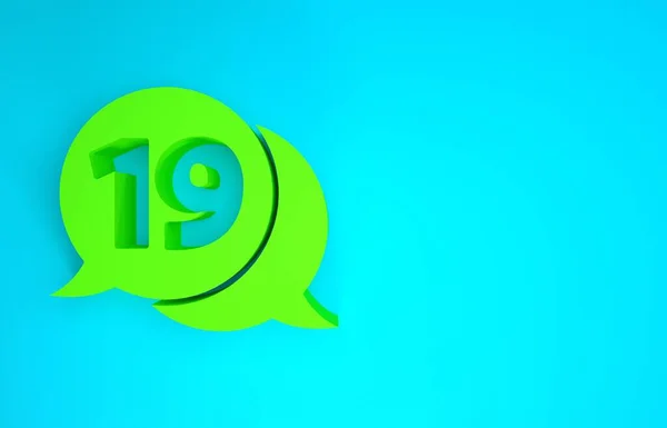Green Speech bolla con felice icona pasquale isolato su sfondo blu. Concetto minimalista. Illustrazione 3d rendering 3D — Foto Stock