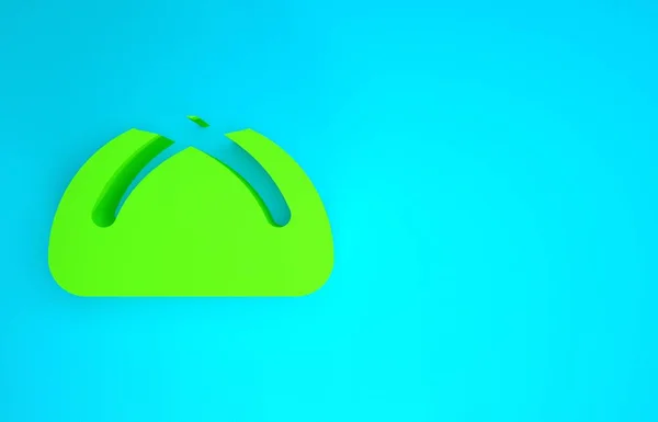Green Easter cake icon isolated on blue background. Happy Easter. Minimalism concept. 3d illustration 3D render