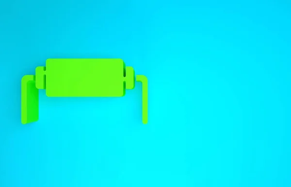Icône électrique de résistance verte isolée sur fond bleu. Concept de minimalisme. Illustration 3D rendu 3D — Photo