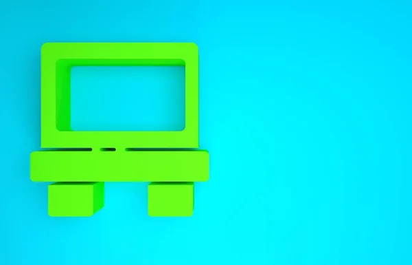 Grüne Sicherung des Symbols der elektrischen Schutzkomponente isoliert auf blauem Hintergrund. Schmelzende Sicherung. Minimalismus-Konzept. 3D Illustration 3D Renderer — Stockfoto