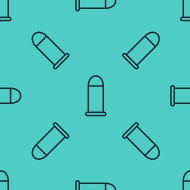 Siyah çizgi kurşun ikonu yeşil arka planda kusursuz deseni izole etti. Vektör İllüstrasyonu