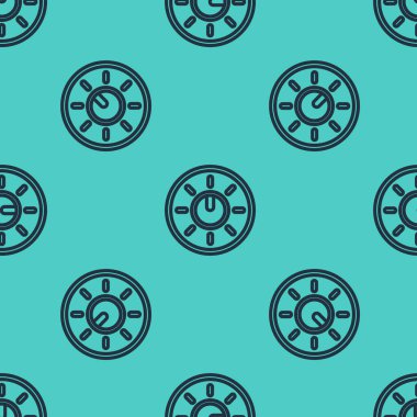 Siyah çizgi tuşlama teknolojisi ayarları simgesi yeşil arkaplanda izole edilmiş pürüzsüz desen. Ses tuşu, ses kontrolü, analog regülatör. Vektör İllüstrasyonu