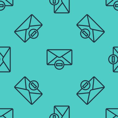 Siyah çizgi simgeyi sil. Yeşil arkaplanda izole edilmiş pürüzsüz desen. Sil ya da hata mektubu. Mesajı geç. Reddedilmiş posta. Vektör İllüstrasyonu