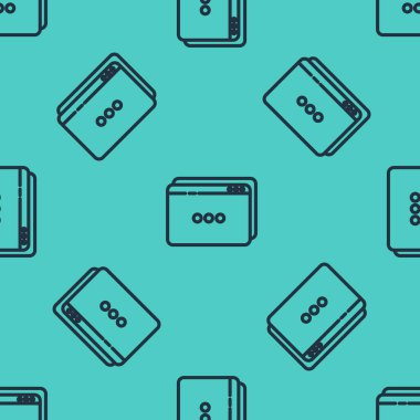Siyah çizgi web sitesi şablon simgesi yeşil arkaplanda izole edilmiş pürüzsüz desen. İnternet iletişim protokolü. Vektör İllüstrasyonu