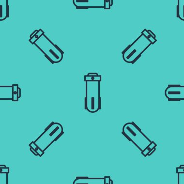 Siyah çizgi su filtresi simgesi, yeşil arkaplandaki kusursuz deseni izole etti. Su filtreleme sistemi. Ters osmoz sistemi. Vektör İllüstrasyonu