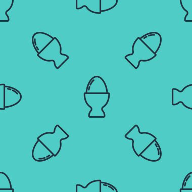 Siyah çizgili Paskalya yumurtası yeşil arka planda izole edilmiş bir simge. Mutlu Paskalyalar. Vektör İllüstrasyonu