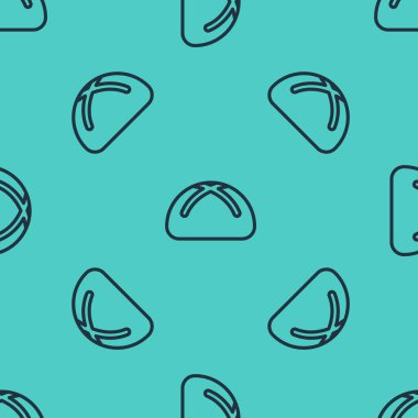 Siyah çizgili Paskalya pastası ikonu yeşil arka planda izole edilmiş pürüzsüz desen. Mutlu Paskalyalar. Vektör İllüstrasyonu