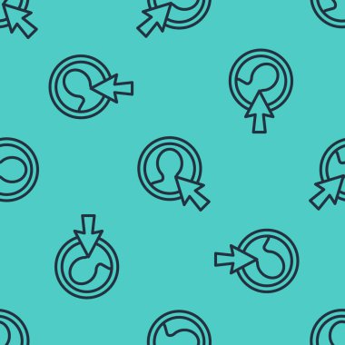 Siyah çizgi Yeşil arkaplanda izole edilmiş hesap ekranı simgesi oluştur. Vektör İllüstrasyonu