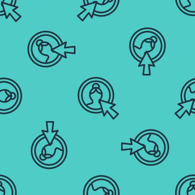 Siyah çizgi Yeşil arkaplanda izole edilmiş hesap ekranı simgesi oluştur. Vektör İllüstrasyonu