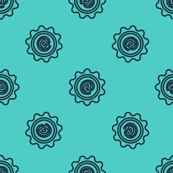 Siyah çizgi E- posta ve e-posta simgesi yeşil arkaplandaki kusursuz deseni izole etti. Zarf sembolü e-postası. E- posta kodu. Vektör İllüstrasyonu