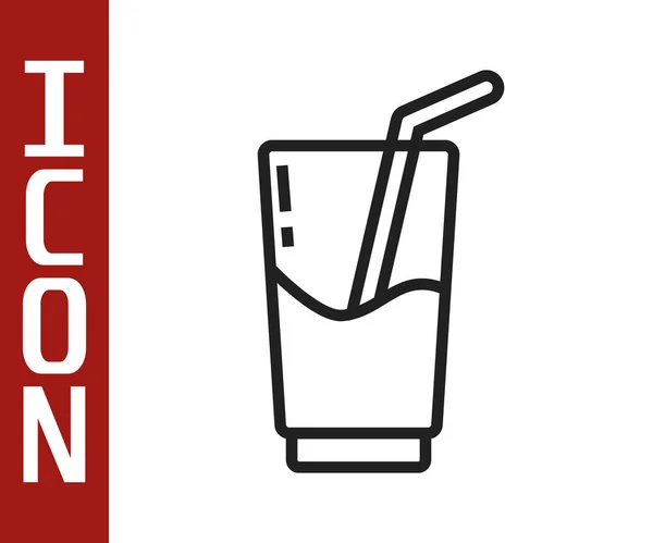 Schwarze Linie Cocktail und Alkoholgetränk Symbol isoliert auf weißem Hintergrund. Vektorillustration — Stockvektor