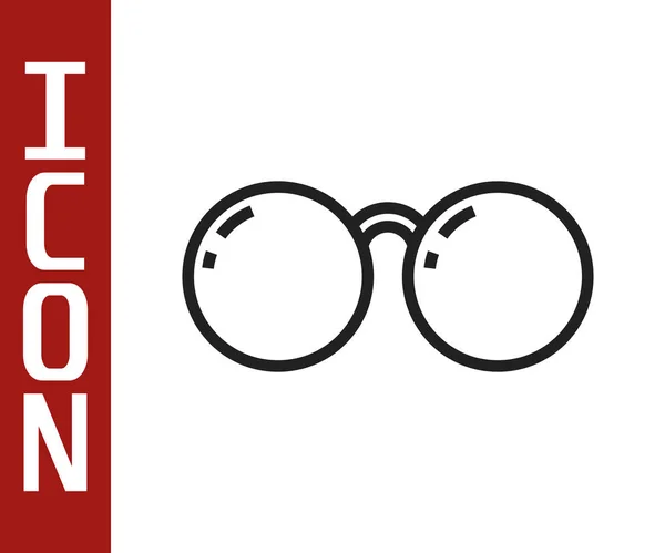 Black Line Brille Symbol isoliert auf weißem Hintergrund. Brillengestell-Symbol. Vektorillustration — Stockvektor