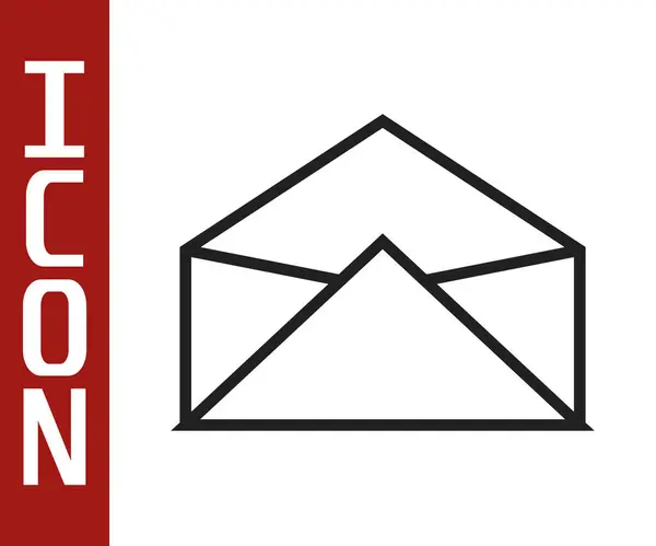 Zwarte lijn Envelop pictogram geïsoleerd op witte achtergrond. E-mailbericht letter symbool. Vector Illustratie — Stockvector