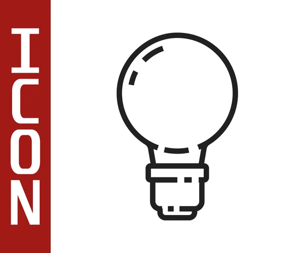 Svart linje glödlampa med begreppet idé ikon isolerad på vit bakgrund. Energi och idé symbol. Inspiration koncept. Vektor Illustration — Stock vektor