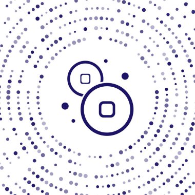 Mavi Çin Yuan para birimi sembolü beyaz arkaplanda izole edilmiş. Bozuk para. Bankacılık işareti. Para sembolü. Soyut çember rastgele noktalar. Vektör İllüstrasyonu