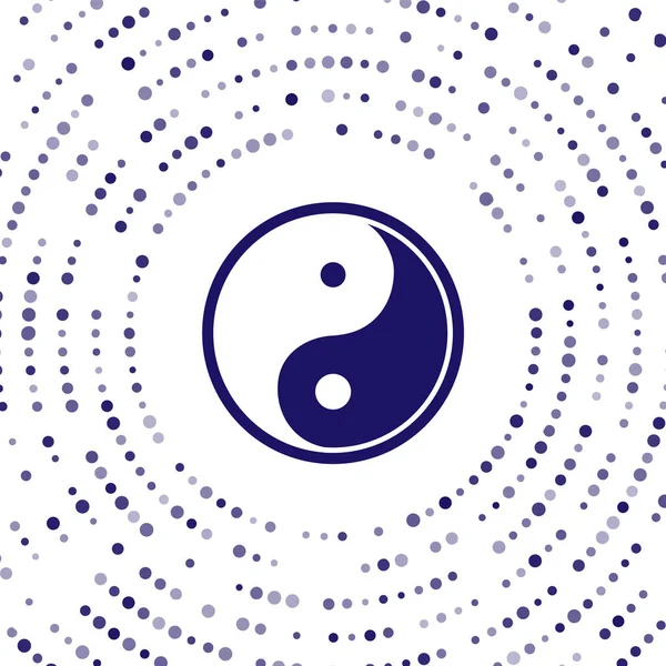 Blaues Yin Yang Symbol für Harmonie und Ausgeglichenheit auf weißem Hintergrund. Abstrakte Kreis zufällige Punkte. Vektorillustration — Stockvektor