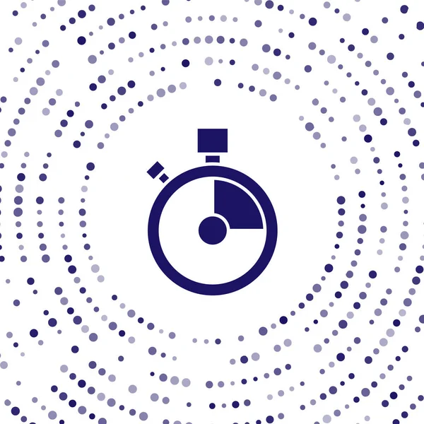 Mavi Hızlı dağıtım simgesi beyaz arkaplanda izole edildi. Zamanında servis, hareket halindeki kronometre, son teslim tarihi konsepti, saat hızı. Soyut çember rastgele noktalar. Vektör İllüstrasyonu