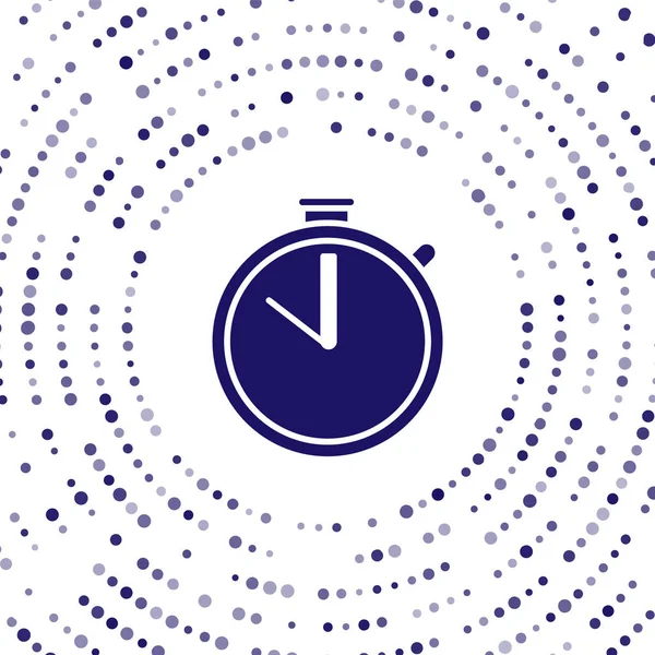 Icône Chronomètre bleu isolé sur fond blanc. Signe de minuterie. Signe du chronomètre. Cercle abstrait points aléatoires. Illustration vectorielle — Image vectorielle