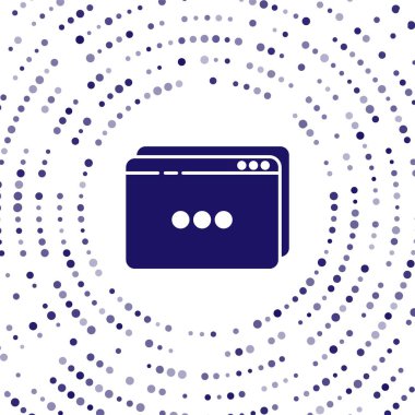 Mavi Web Sitesi şablon simgesi beyaz arkaplanda izole edildi. İnternet iletişim protokolü. Soyut çember rastgele noktalar. Vektör İllüstrasyonu