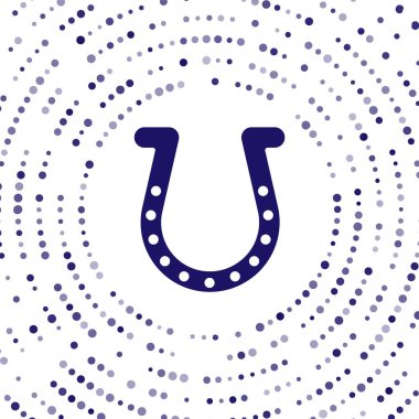 Mavi Nal simgesi beyaz arkaplanda izole edildi. Soyut çember rastgele noktalar. Vektör İllüstrasyonu