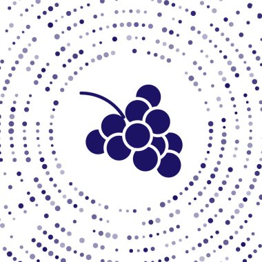 Üzüm sembollü mavi kumarhane kumar makinesi beyaz arka planda izole edilmiş. Kumar oyunları. Soyut çember rastgele noktalar. Vektör İllüstrasyonu