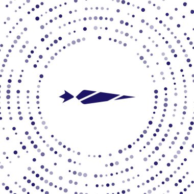 Mavi marihuana mekanı, beyaz arka planda izole edilmiş sigara ikonu. Uyuşturuculu sigara, esrar sarılmış sigara. Soyut çember rastgele noktalar. Vektör İllüstrasyonu