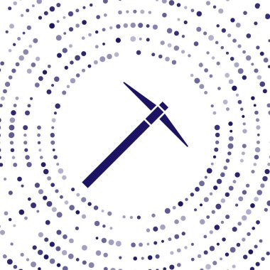 Mavi Kazma simgesi beyaz arkaplanda izole edildi. Soyut çember rastgele noktalar. Vektör İllüstrasyonu