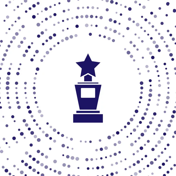 Μπλε κύπελλο βραβείο εικονίδιο απομονώνονται σε λευκό φόντο. Σύμβολο τρόπαιο νικητή. Πρωτάθλημα ή τρόπαιο αγώνα. Σημάδι αθλητικού επιτεύγματος. Αφηρημένες τυχαίες τελείες. Εικονογράφηση διανύσματος — Διανυσματικό Αρχείο