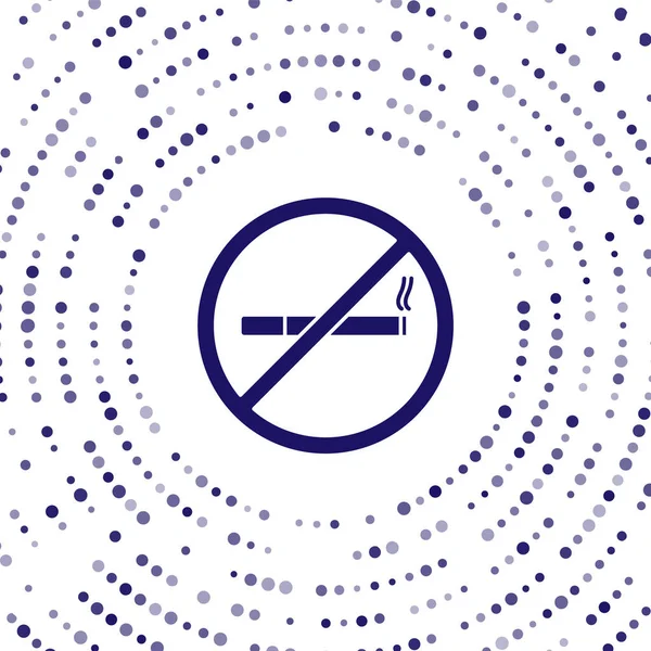 Синій не курить ізольований на білому тлі. Символ цигарки. Абстрактне коло випадкових точок. Векторний приклад — стоковий вектор