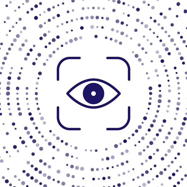 Εικόνα σάρωσης Μπλε Μάτι απομονώνεται σε λευκό φόντο. Σάρωση ματιού. Σύμβολο ελέγχου ασφαλείας. Κυβερνο-σημάδι. Αφηρημένες τυχαίες τελείες. Εικονογράφηση διανύσματος — Διανυσματικό Αρχείο