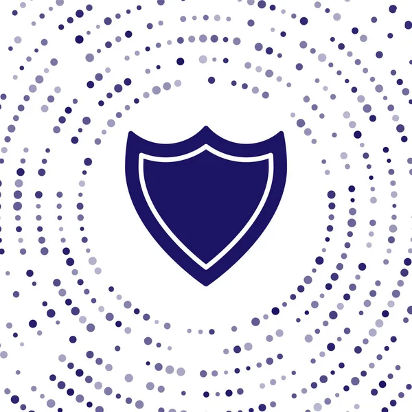 Ікона Blue Shield ізольована на білому тлі. Охоронний знак. Безпека, безпека, захист, приватність. Абстрактне коло випадкових точок. Векторний приклад — стоковий вектор