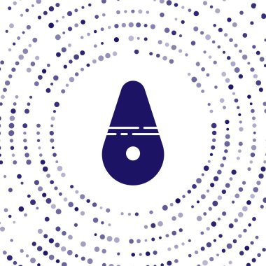 Blue Dildo vibrator for sex games icon isolated on white background. Sex toy for adult. Vaginal exercise machines for intimate. Abstract circle random dots. Vector Illustration