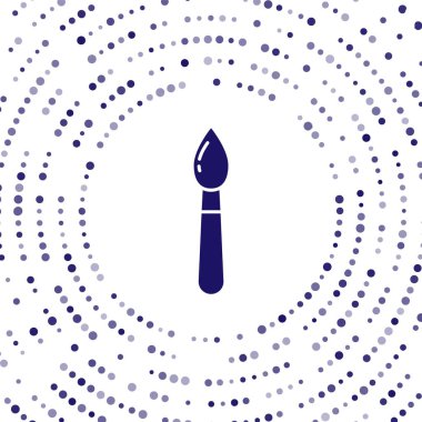 Beyaz arkaplanda mavi boya fırçası simgesi izole edildi. Soyut çember rastgele noktalar. Vektör İllüstrasyonu